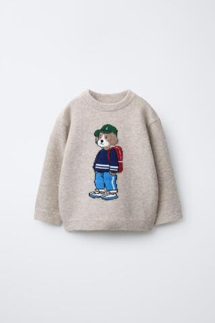 ZARA МЯГКИЙ ТРИКОТАЖНЫЙ ДЖЕМПЕР С ВЫШИВКОЙ, СЕРЫЙ