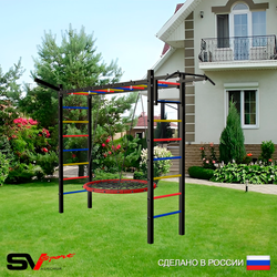 Уличная шведская стенка Sv Sport рукоход У5211 (Турник/Гнездо 80см/Кронш бокс)