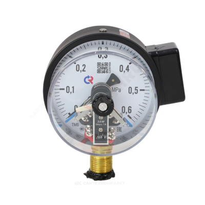 Манометр сигнализирующий ТМ-510Р.05 радиальный Дк100мм 0-0,6 МПа кл.1,5 М20х1,5 исполнение 5 с электроконтактной приставкой Росма 00000007412