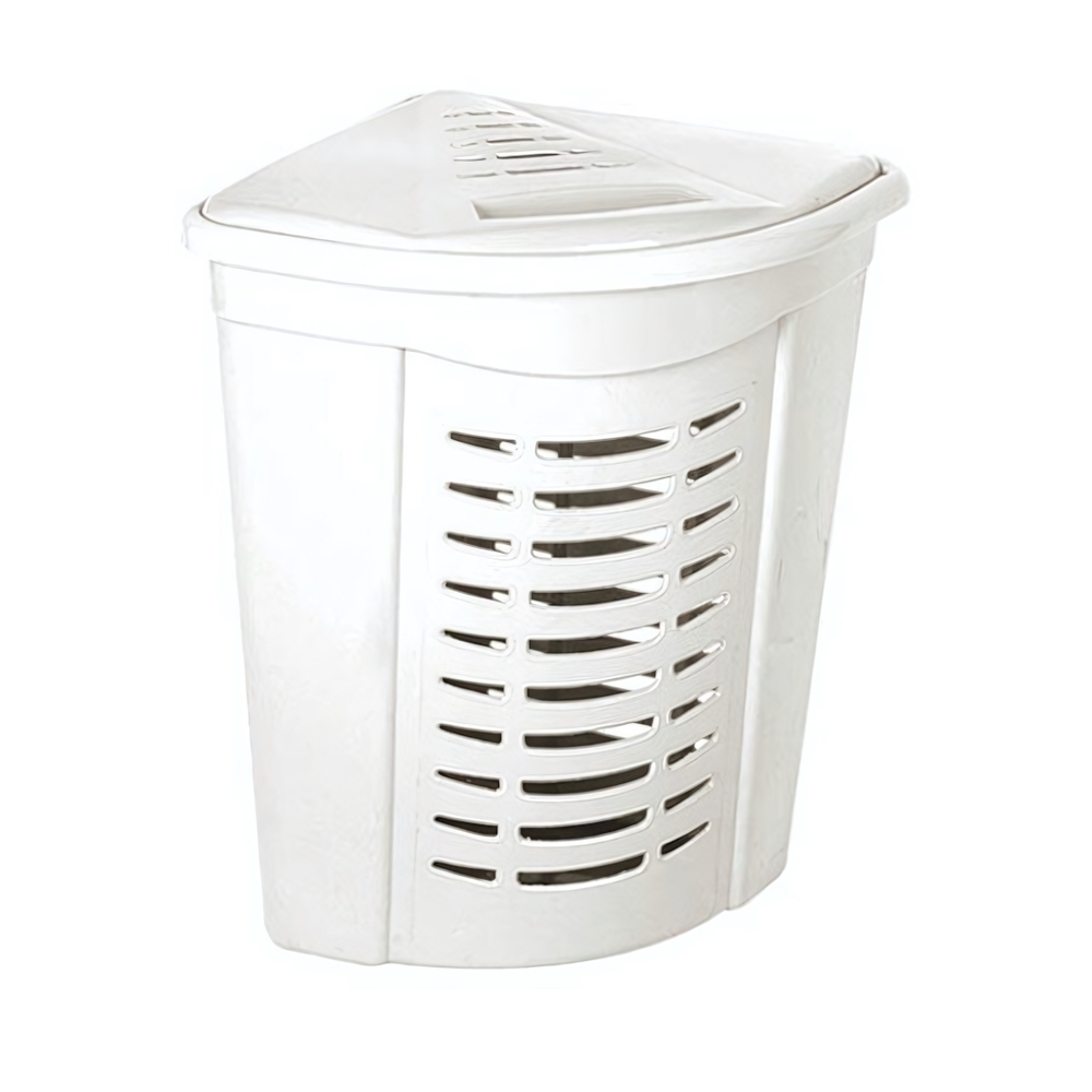 Корзина для белья угловая 45л, цвет молочный 05003