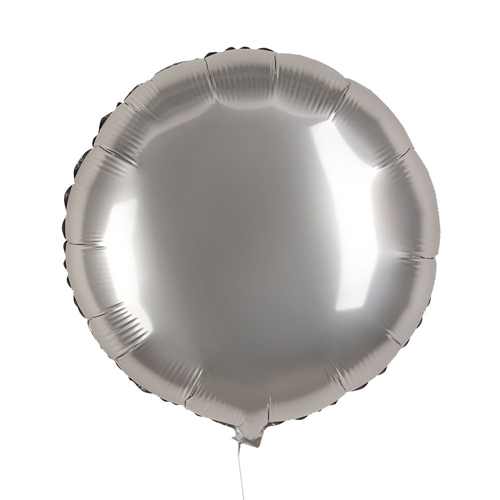 Шар (18''/46 см) Круг, Стальной серый, Сатин, 1 шт.