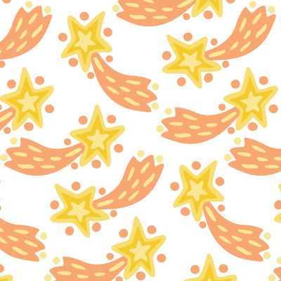 Buy kids fabric hand drawn camet stars yellow