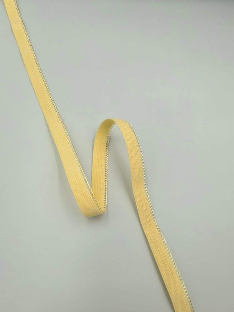 Ажурная тонкая резинка светло-желтая 10 мм ( Pantone 11-0616 TPG)