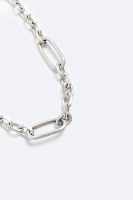 ZARA ЦЕПОЧКА С КОНТРАСТНЫМИ ЗВЕНЬЯМИ, СЕРЕБРИСТЫЙ