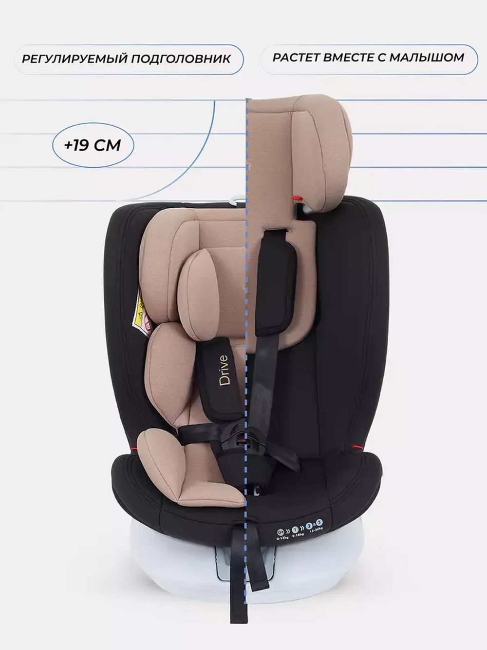 Автокресло RANT LB619 "DRIVE" isofix (Beige) группа 0-1-2-3 (0-36 кг)