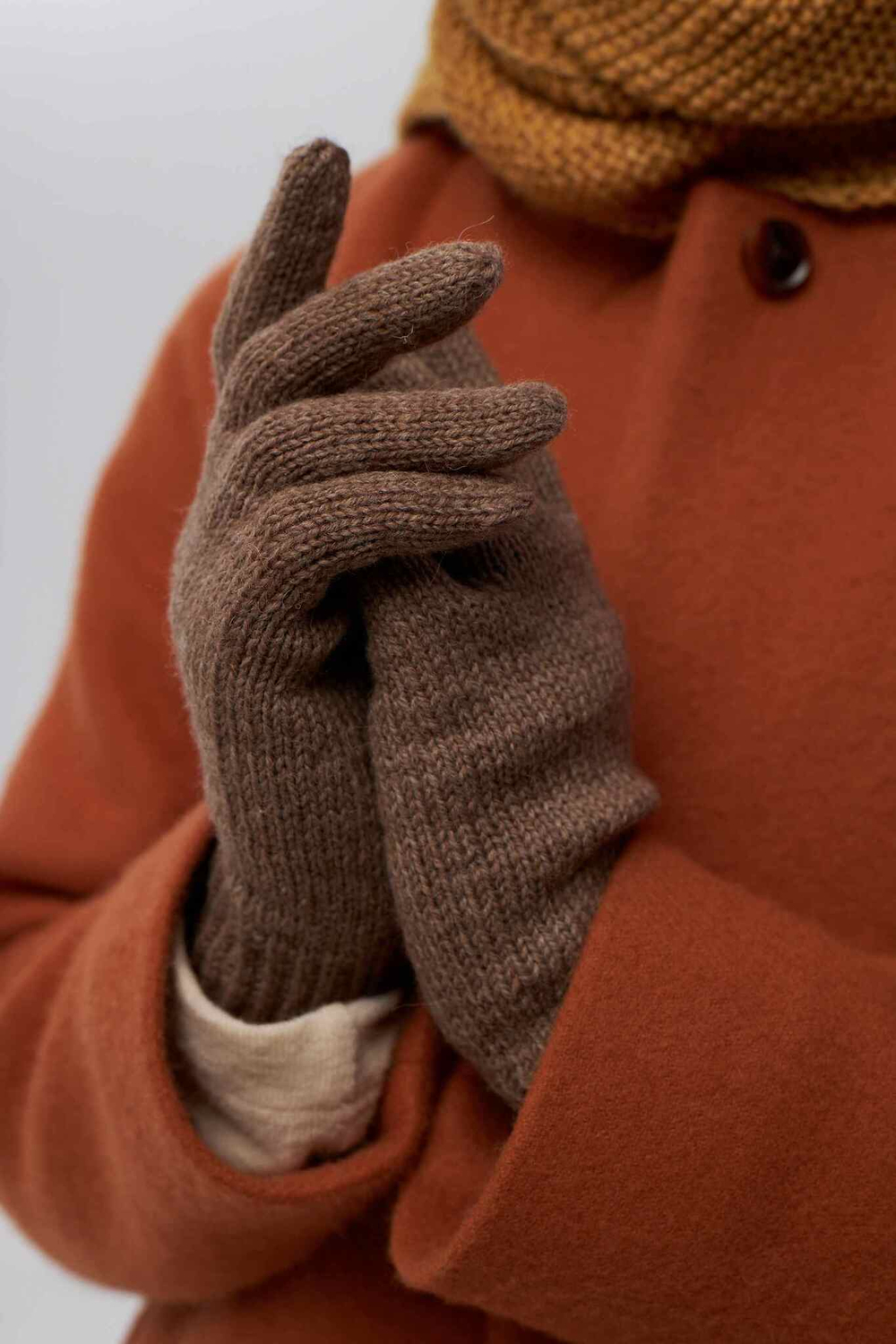 Перчатки бордовый меланж