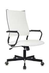 Кресло руководителя Бюрократ CH BALANCE белый экокожа крестов. металл черный