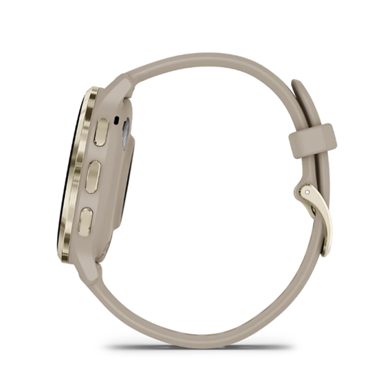 Умные часы Garmin Venu 3S 41 мм Безель из нержавеющей стали из мягкого золота, корпус французского серого цвета и силиконовый ремешок (010-02785-02)