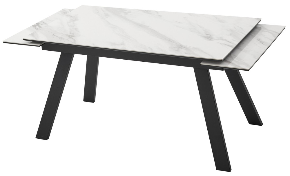 Стол М-City DISAUR Морис-2 140 Белый мрамор Активный, керамика, Черный каркас