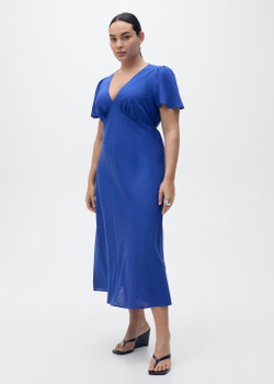 Льняное платье с цветами