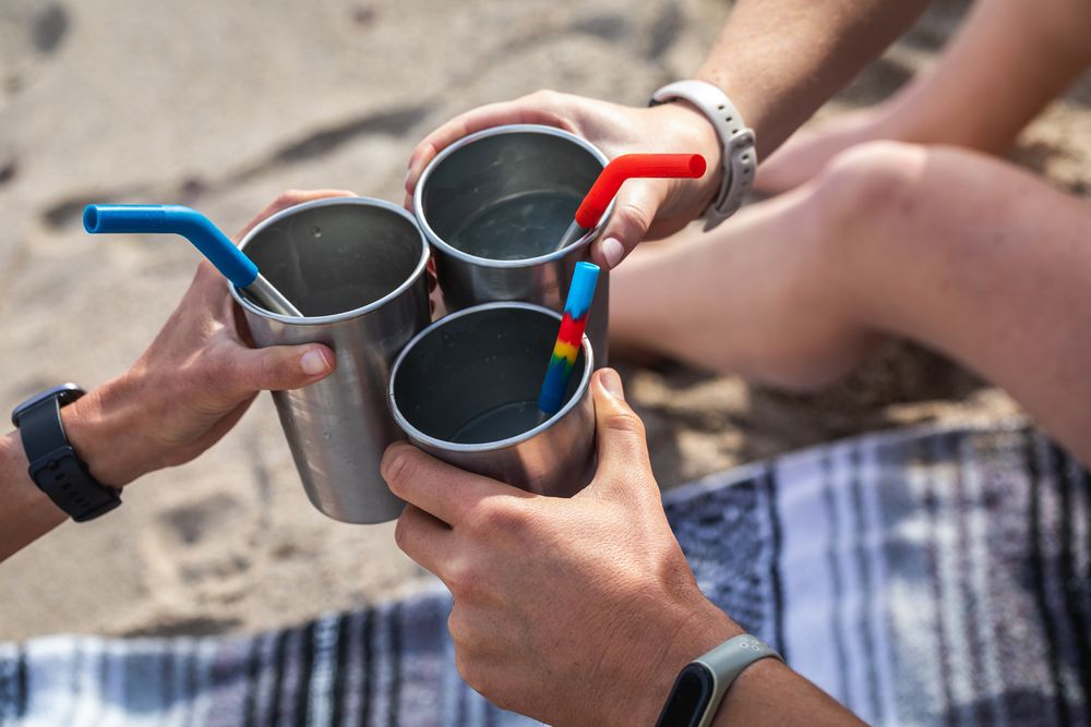 Трубочки для стаканов Klean Kanteen 8мм + 10мм - 6 шт Combo, с ёршиком