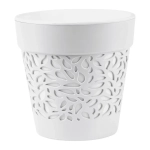 Кашпо для цветов пластиковое 8,3л d-22,5см «Блоссом» Белый/Белый