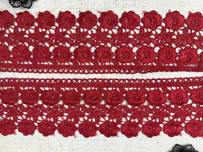 Кружево плетеное, ш. 7,8 см, красный