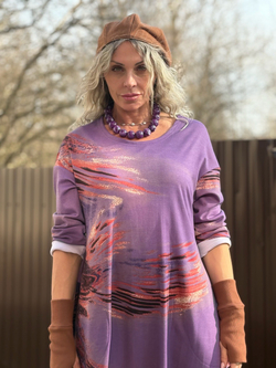 Платье / бочонок / трикотаж фиолетовый