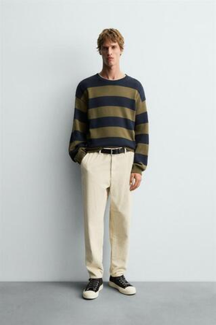 ZARA ВЕЛЬВЕТОВЫЕ БРЮКИ CARROT FIT, ЭКРЮ