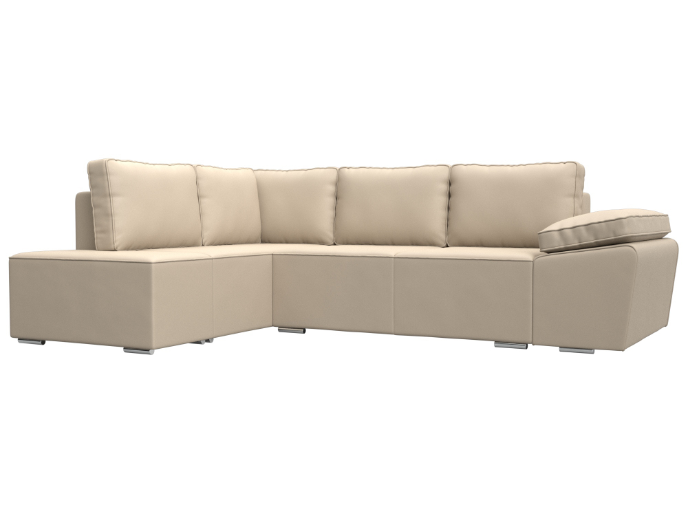 Диван угловой Хьюго левый угол, Бежевый, Экокожа, 101266L