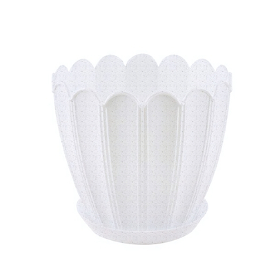 Кашпо "Хризантема" с поддоном 1л (бел)