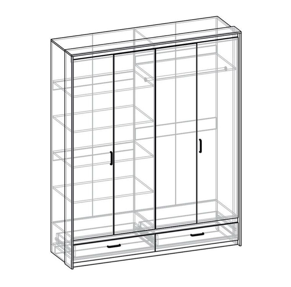 Прага Шкаф 4-х ств.