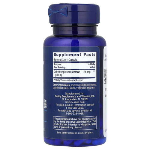 Life Extension, ДГЭА, 25 мг, 100 капсул