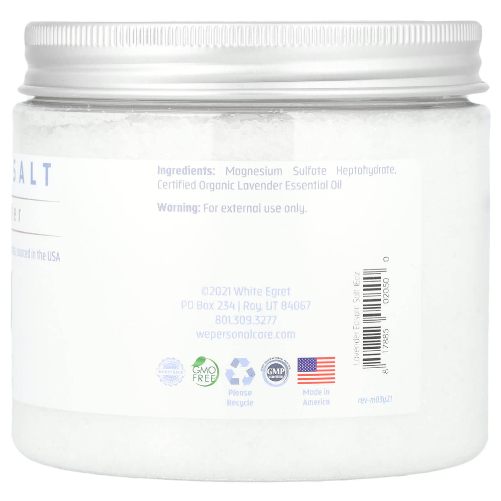 White Egret, английская соль, лаванда, 454 г (16 унций)