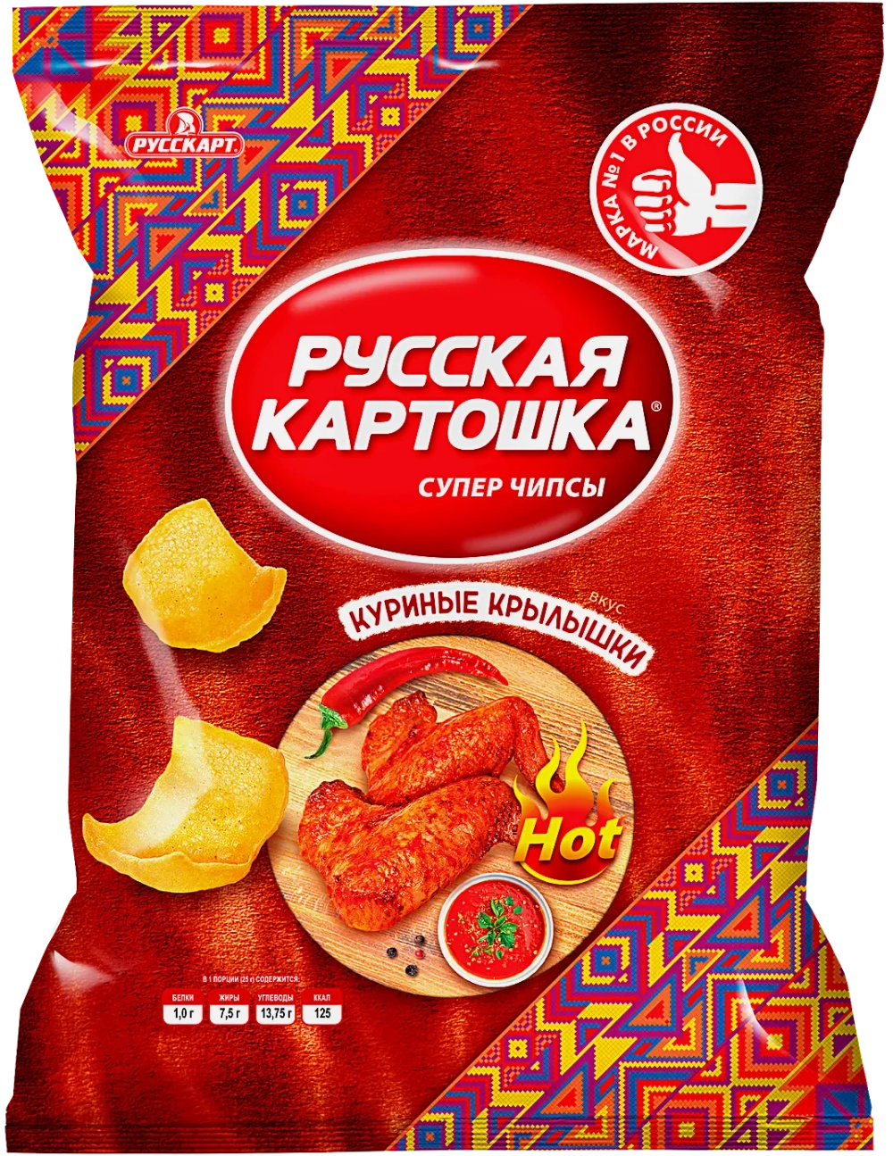 Чипсы Русская картошка картофельные куриные крылья 105г