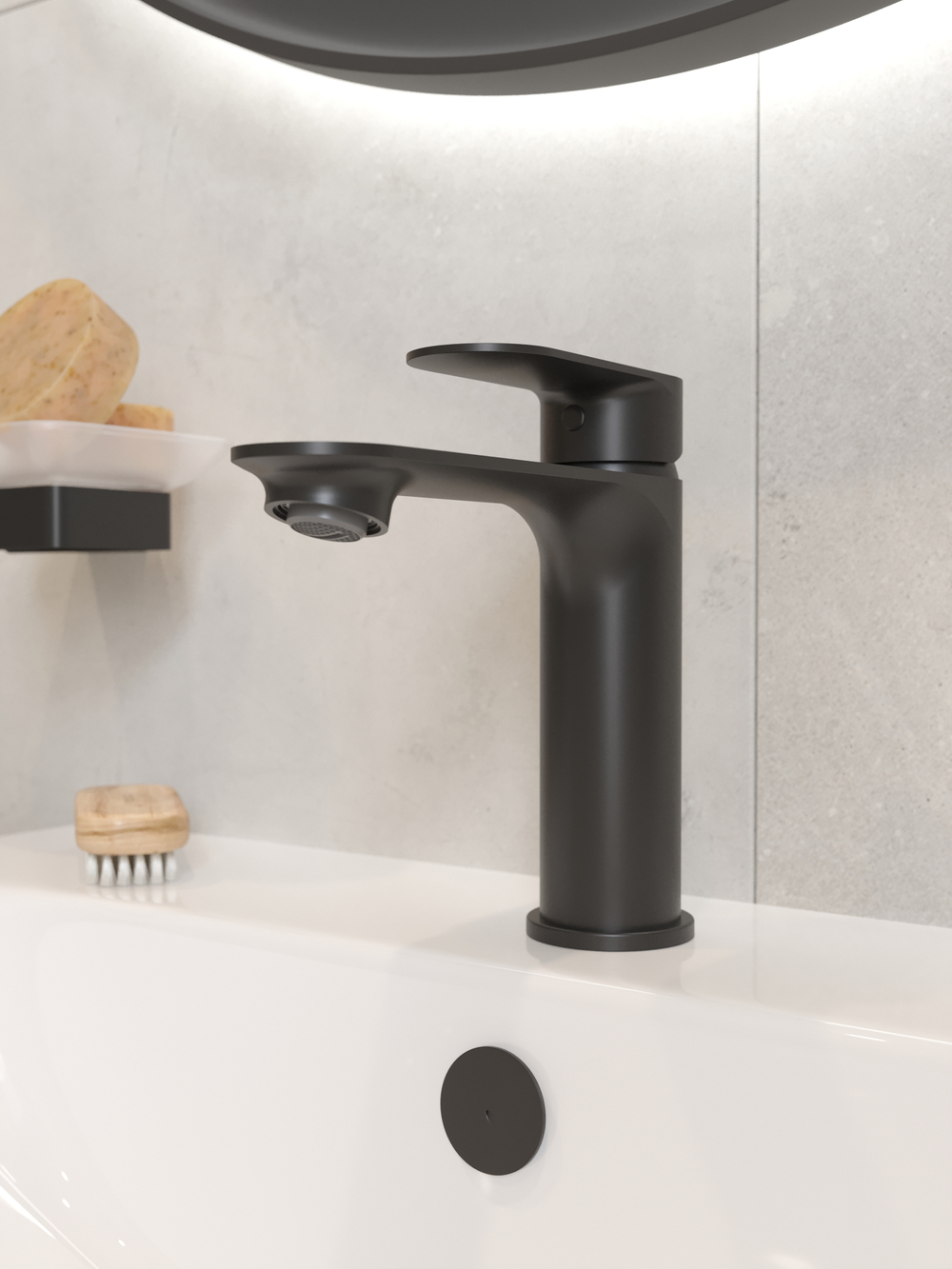 Смеситель для раковины STWORKI Вестфолл S08010BK матовый черный