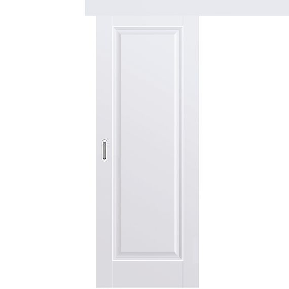 Фото раздвижной одностворчатой двери Emalex 1 midwhite глухая