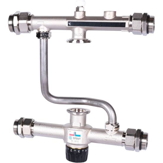 Насосно-смесительный узел Stout SDG-0120-007000 с термостатическим клапаном 30-60° без насоса