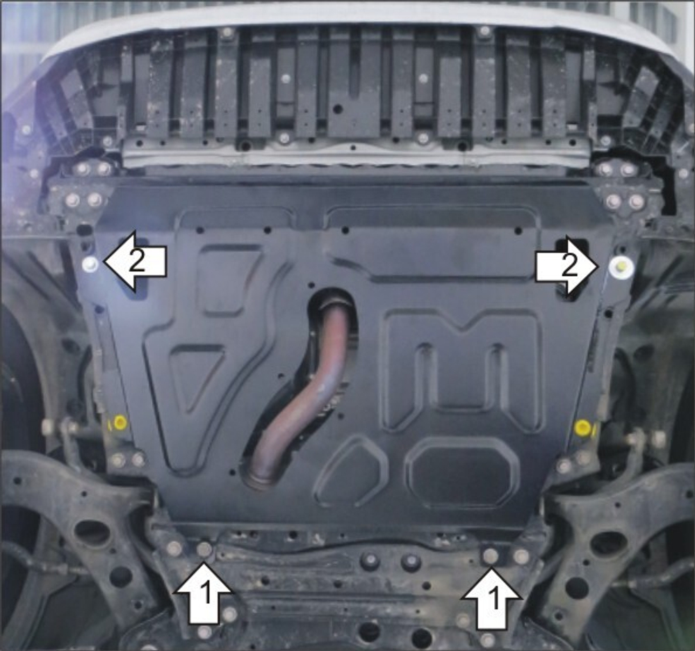 Защита стальная 2 мм Д; КПП Toyota RAV4; 2013-2019 гг.  MOTODOR.72503