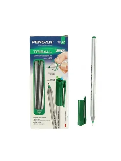 Ручка шариковая 12 шт TRIBALL зеленая