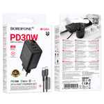 Зарядное устройство на Type-C Borofone PD30W (2C1A) BA98A (black) (Краснодар склад)