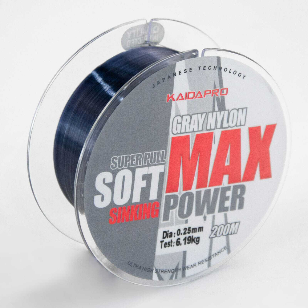 Леска Kaida Pro Max Power Soft (Gray Nylon), 200м
