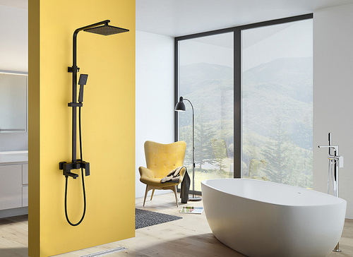 Душевая система Abber Daheim AF8216B Черная матовая