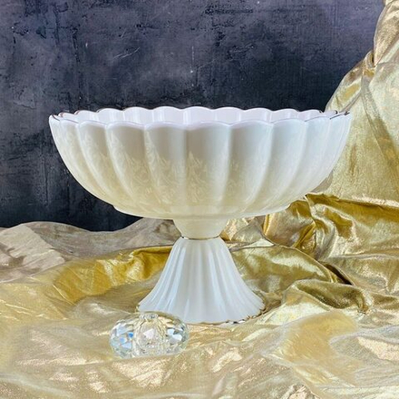 Lenardi 102-106 Фруктовница 25см MARGARITA на ножке в под.уп.(х6)Фарфор