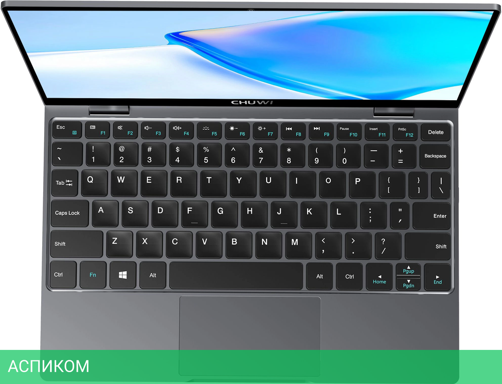 Ноутбук Chuwi MiniBook X N-series N150 16Gb SSD512Gb Intel Graphics 10.51" IPS Touch FHD+ (1920x1200) Windows 11 Home grey WiFi BT Cam 3800mAh