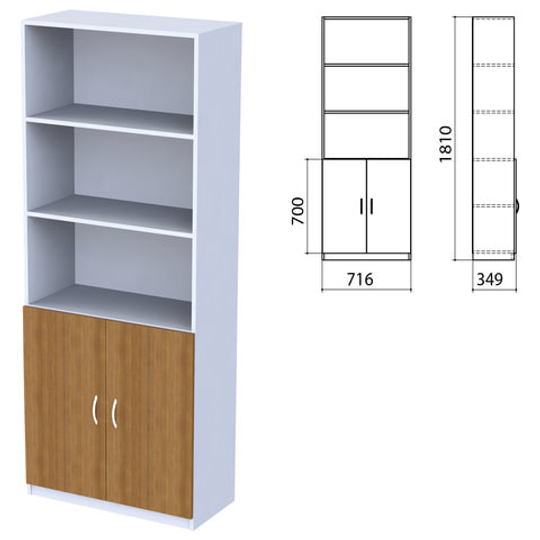 Шкаф полузакрытый "Бюджет", 716х349х1810, орех французский (КОМПЛЕКТ)