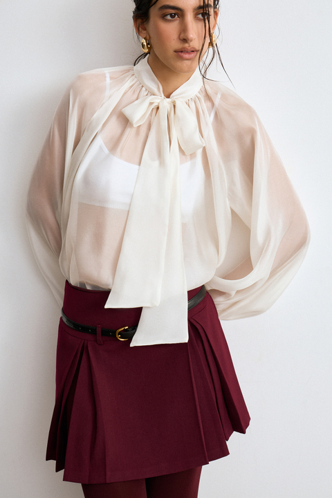 Юбка мини со складками