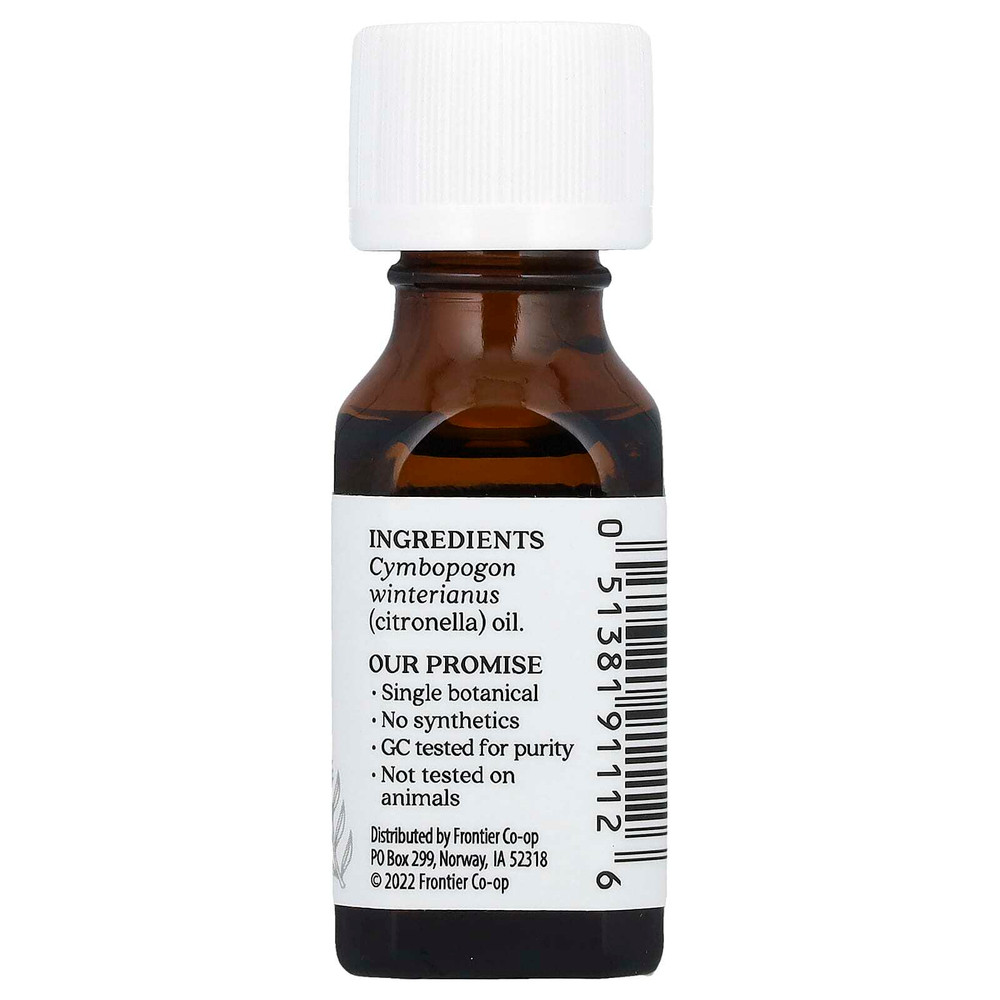 Aura Cacia, Чистое эфирное масло, цитронелла, 15 мл (0,5 жидк. унц.)