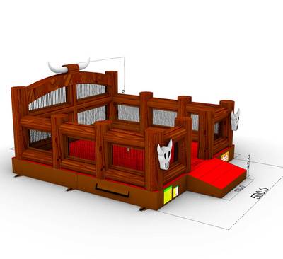 Надувной батут для аттракциона Родео "Ферма 2", 5*5*3 м
