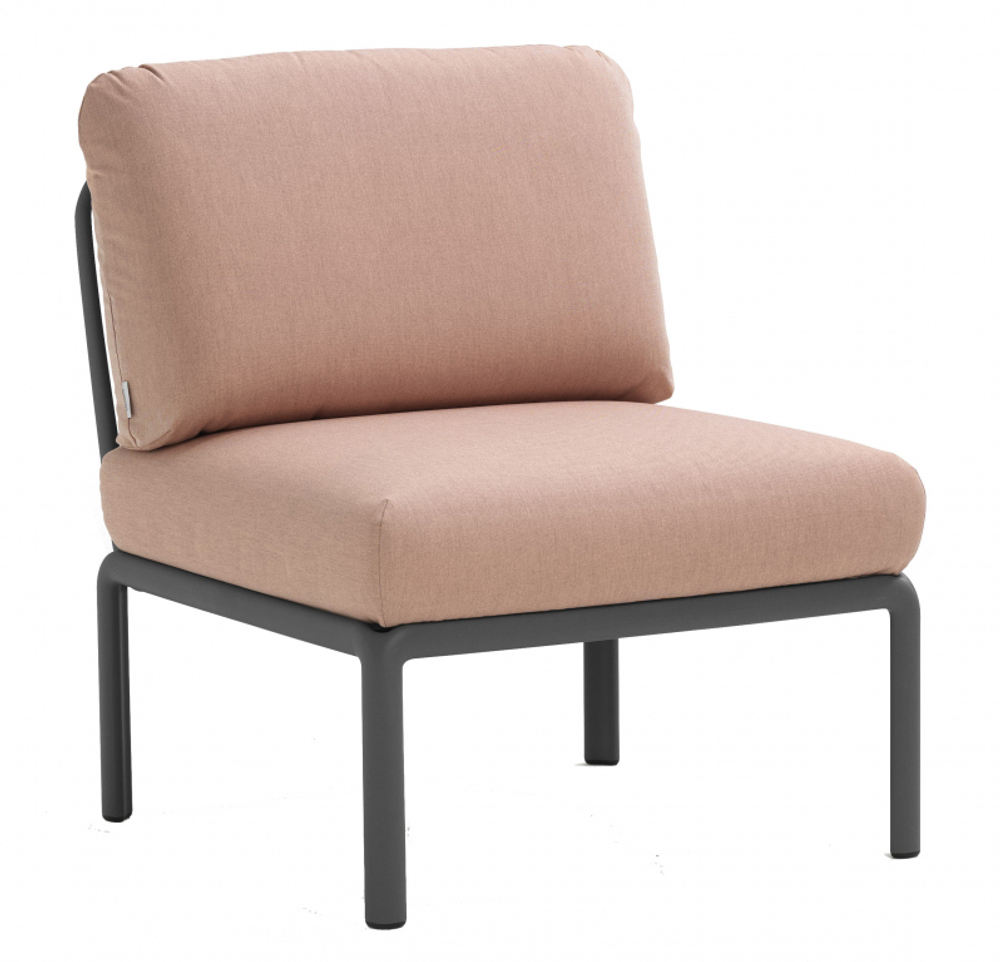 Модуль центральный пластиковый с подушками Nardi Komodo Elemento Centrale, антрацит, розовый