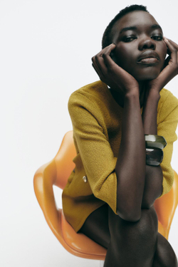 ZARA КАРДИГАН С ЗОЛОТИСТЫМИ ПУГОВИЦАМИ, ФИСТАШКОВЫЙ