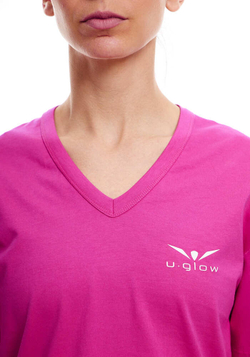 ФУТБОЛКА ЖЕНСКАЯ COTTON TEE V-NECK-SUPER PREMIUM | PURPLE