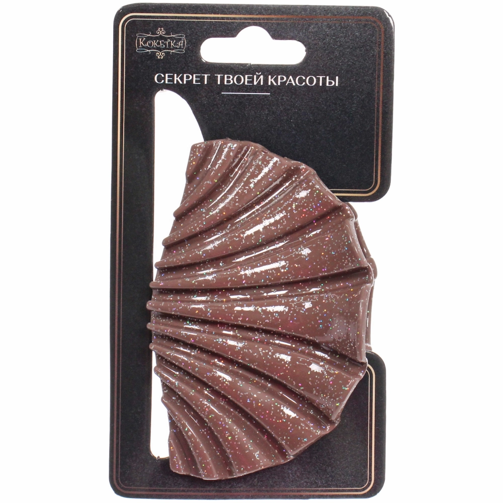 Заколка - краб для волос «AKS - MANTANA», микс 6 цветов, ракушка, 8*5см