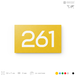 Номер на дверь 261, табличка на дверь для офиса, квартиры, кабинета, аудитории, склада, желтая 120х70 мм, Айдентика Технолоджи