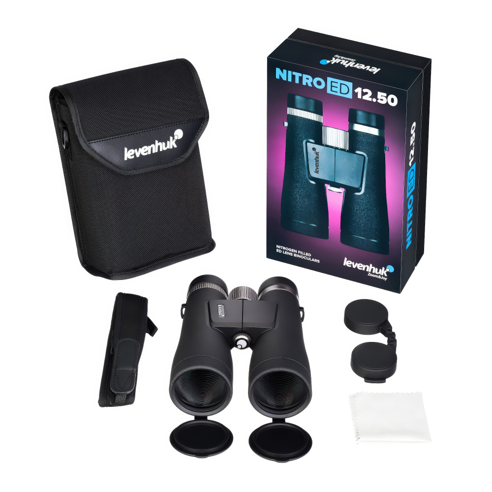 Бинокль Levenhuk Nitro ED 12x50 -Комплект поставки