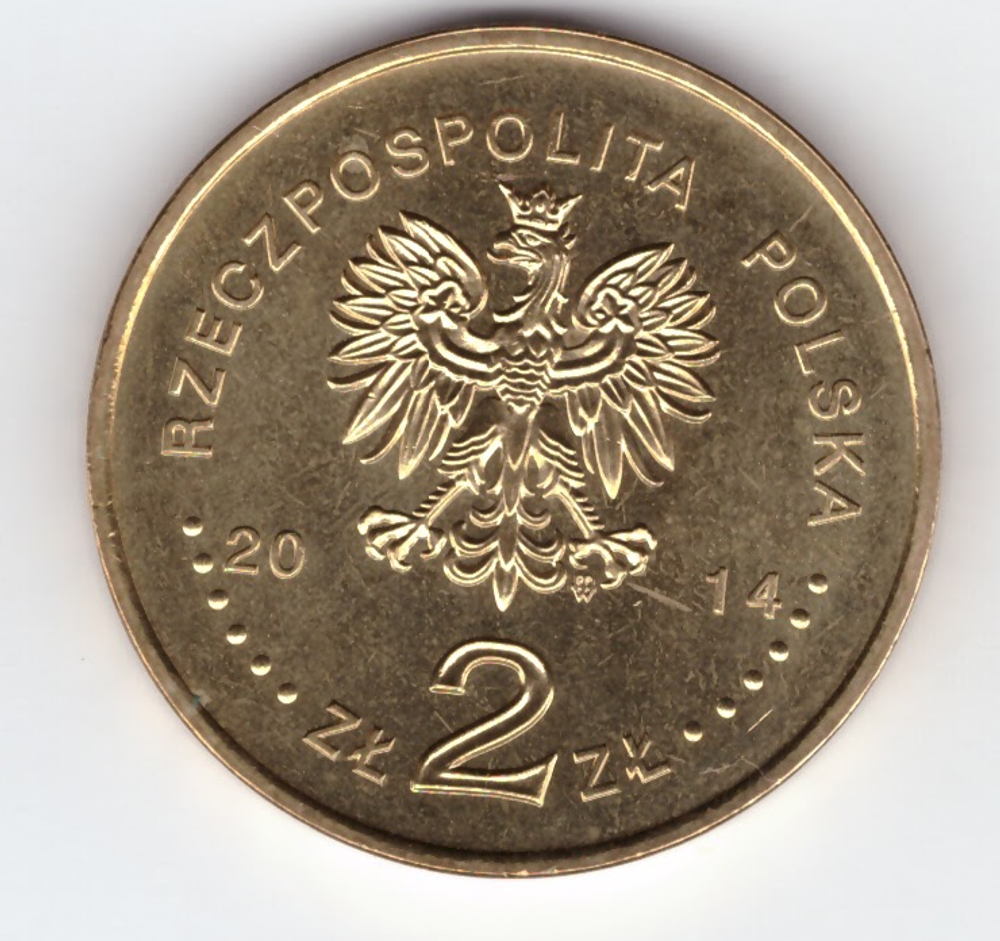 2 злотых Карский Ян 2014 год, Польша.