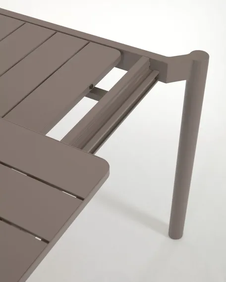 Раздвижной алюминиевый садовый стол Zaltana 140-200x90 см коричневый