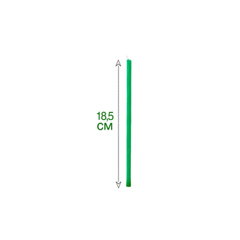 Свеча зеленая № 80, воск, 18,5x0,6 см