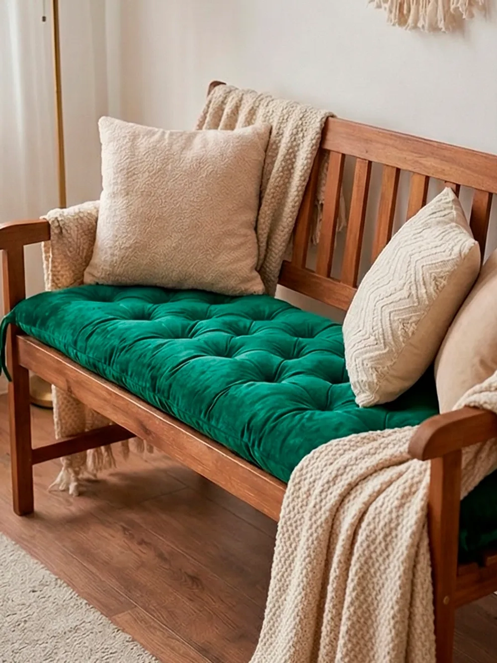 Подушка на скамью, подоконник, обувницу 100х45 см