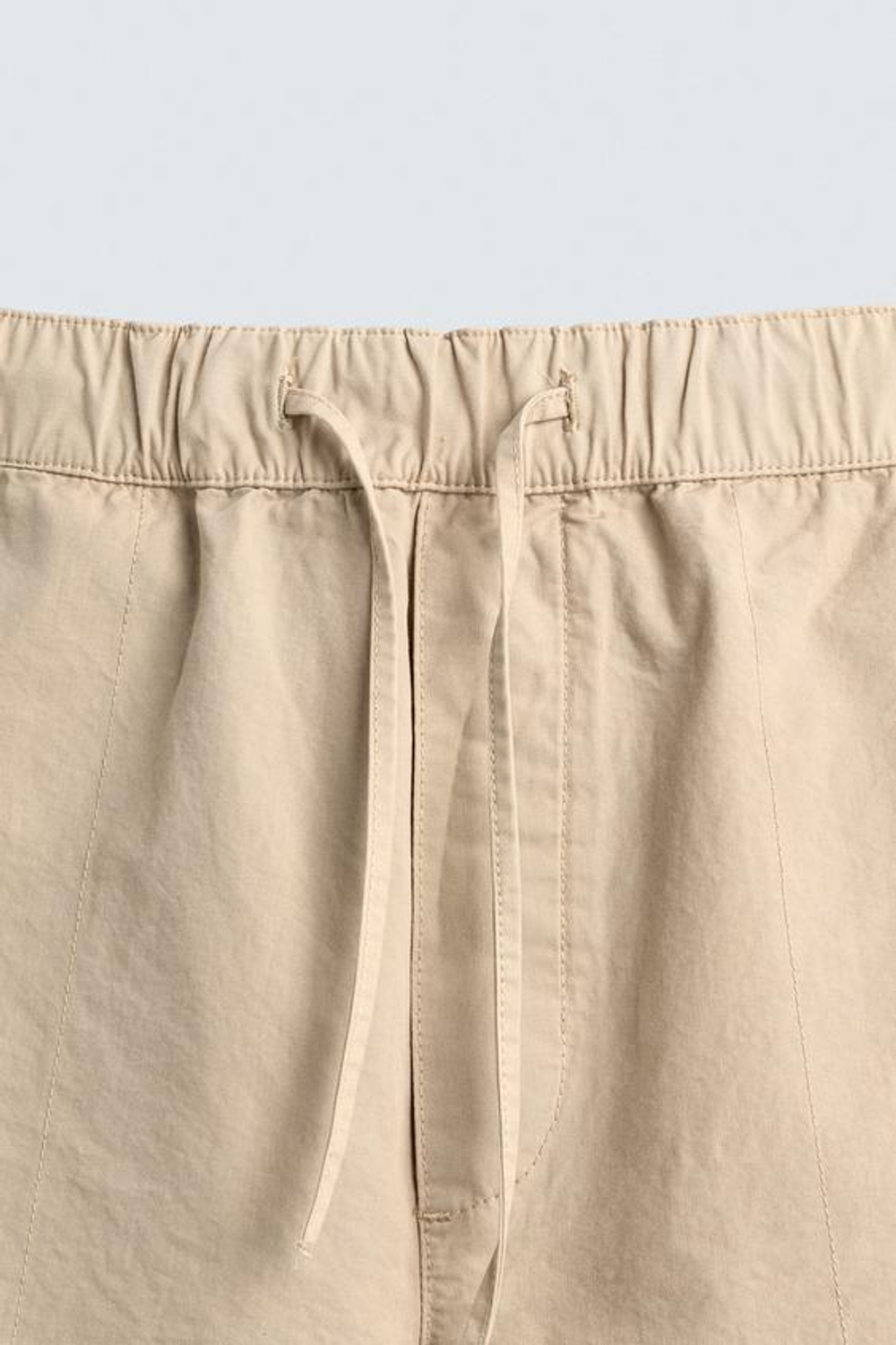 ZARA ШОРТЫ REGULAR FIT С ЭФФЕКТОМ ПОТЕРТОСТИ, БЕЖЕВЫЙ